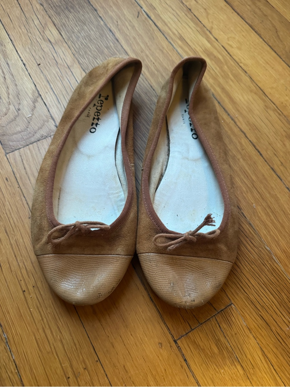 Repetto cendrillon Brown Suede & Leather Ballet Flats